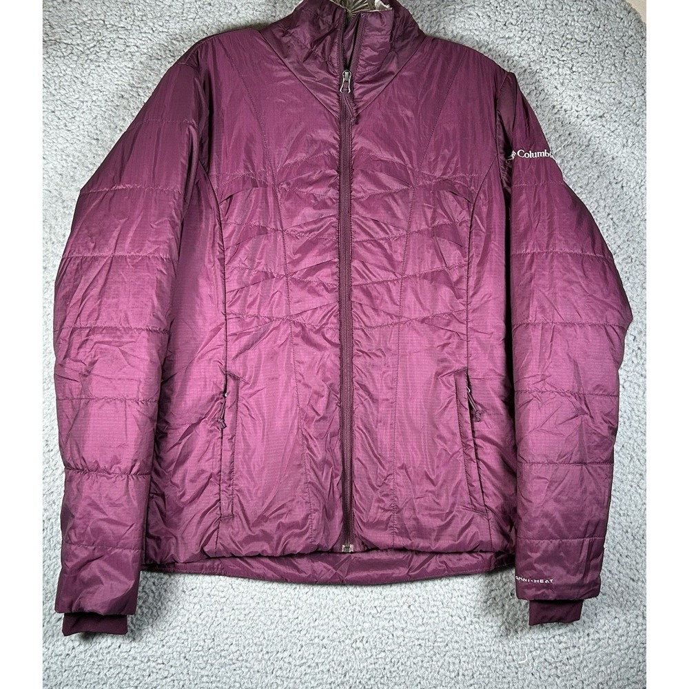 Columbia Womens M Plum Interchange Omni Heat Insulated Quilted Puffer Jacket